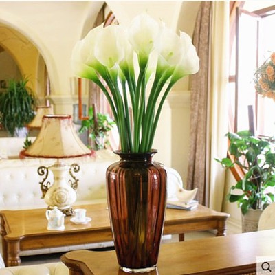 Hoa giả cao cấp, hoa rum cao su sang trọng dài 70cm trang trí phòng khách, nhà hàng, khách sạn