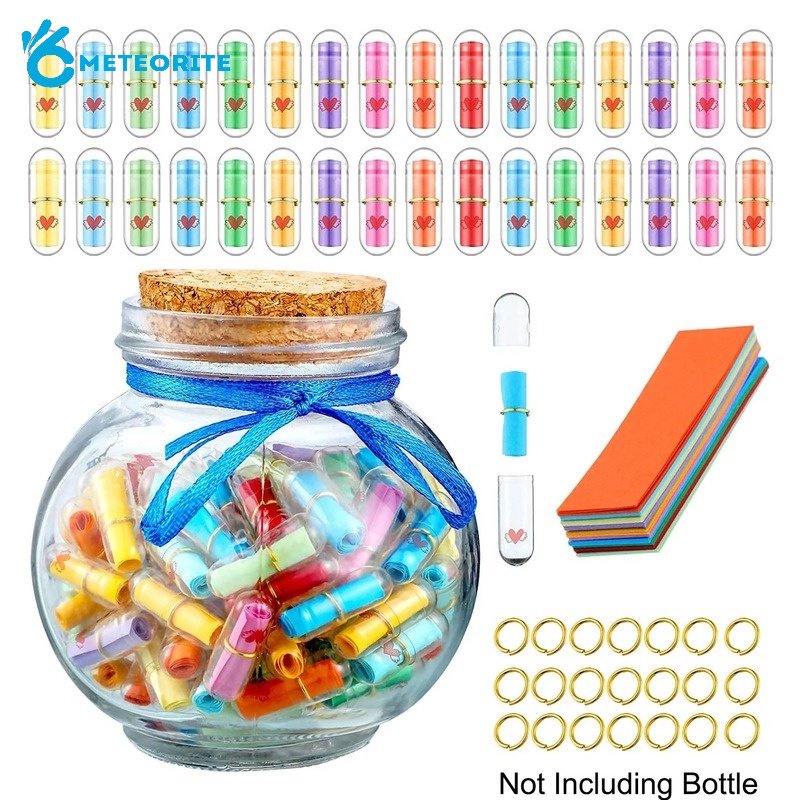 Bộ 100 Lọ Điều Ước Mini Màu Sắc Trong Suốt Dùng Làm Quà Tặng Sinh Nhật / Giáng Sinh / Valentine