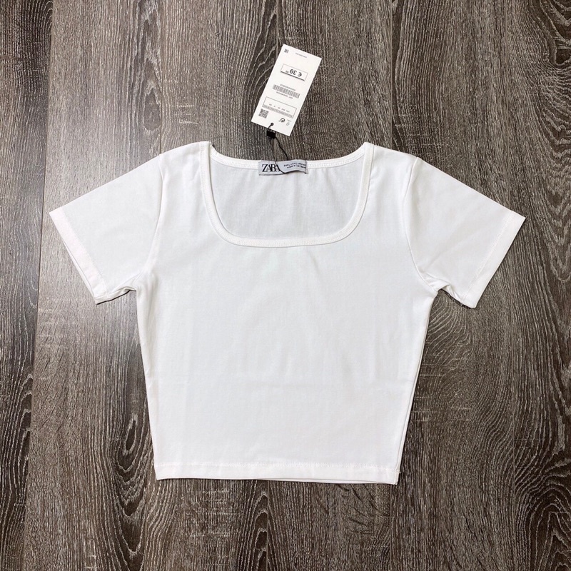 Áo croptop cổ vuông 3 màu, chất cotton bozip siêu co giãn, thấm hút mồ hôi