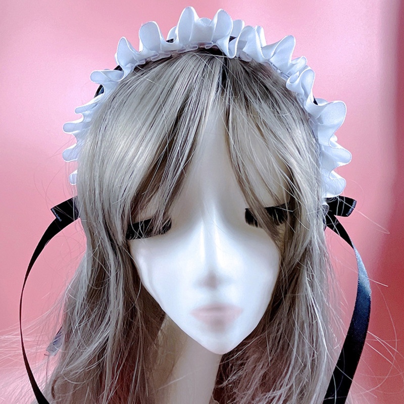 Băng Đô Ren Xếp Ly Hình Nơ Thanh Lịch Hóa Trang Cô Hầu Gái lolita