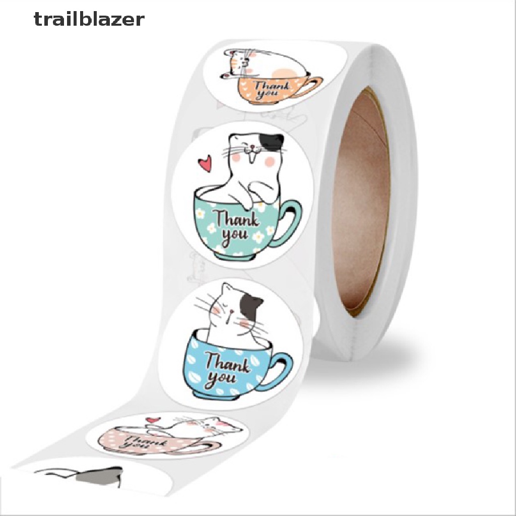 Cuộn 500 Miếng Dán Hình Tròn In Chữ Thank You Độc Đáo Dùng Trang Trí Quà Tặng