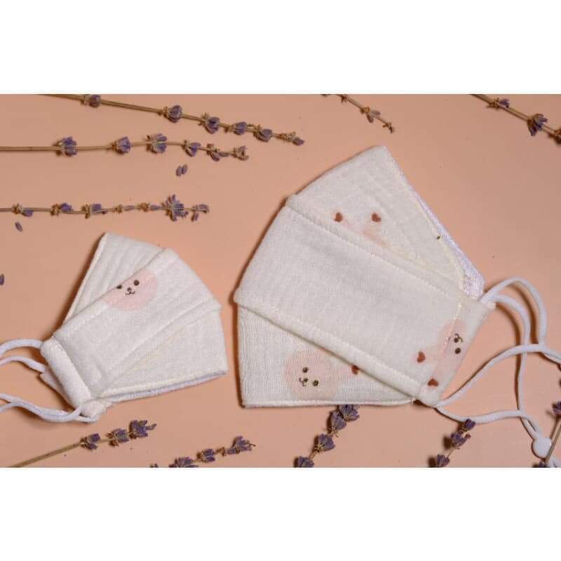 Khẩu trang cho bé vải xô muslin mềm mịn thông thoáng 2 lớp có lớp lót