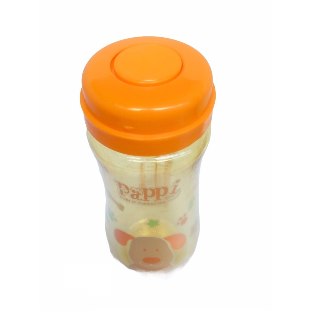 Bình Sữa cổ hẹp 240ml Pappi (màu vàng) Thailand