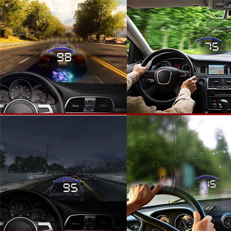 Thiết bị cảnh báo tốc độ cho xe ô tô HUD Head Up Display MPH / KMH Speed Temp