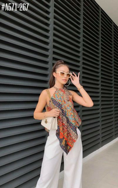 Áo yếm thổ cẩm cột nơ kèm ảnh thật | BigBuy360 - bigbuy360.vn