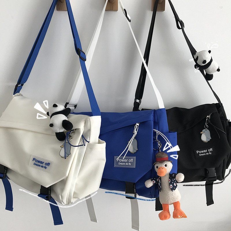 Túi Đeo Chéo Vai Sức Chứa Lớn Màu Xanh Dương Phong Cách Hàn Quốc Dễ Phối Đồ Thời Trang Học Sinh Sinh Viên Cho Nữ