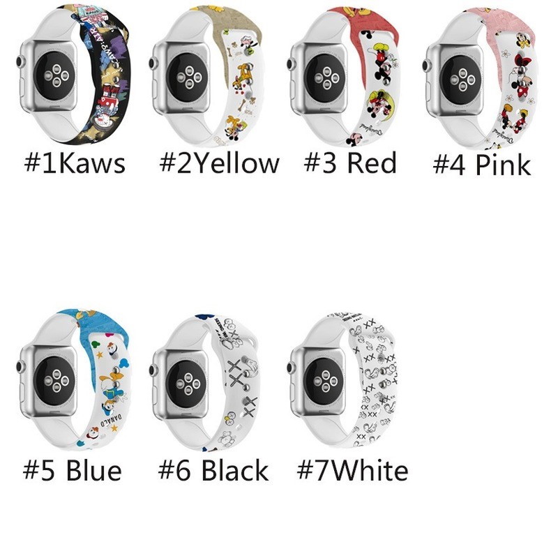 Apple Watch iwatch series 6 SE 5 4 3 2 1 Silicone cartoon strap 1:1 copy 38mm 42mm 40mm 44mm suitable for band sports women men Mickey Minnie Mickey Mouse cartoon cute bracelet band