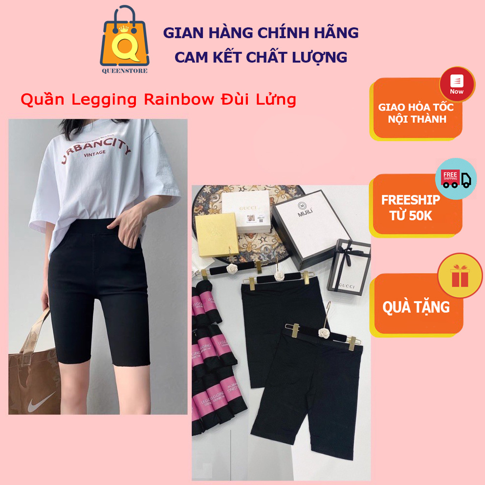 [LOẠI 1] Quần Legging Rainbow Đùi Lửng Chất Cotton Co Giãn Mềm Mại Mỏng Mát Tôn Dáng Thời Trang Hottrend - QueenStore