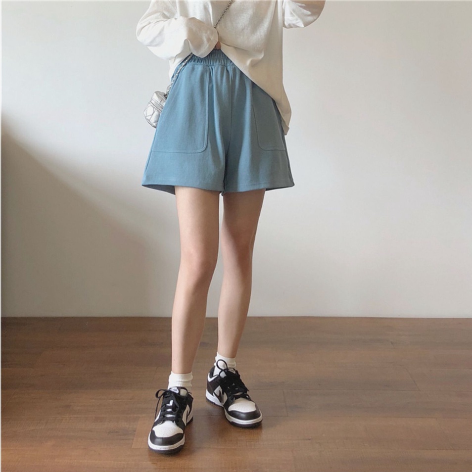 Quần Short Thể Thao Lưng Cao Kiểu Hàn Quốc Thời Trang Mùa Hè 4 Màu Cho Nữ