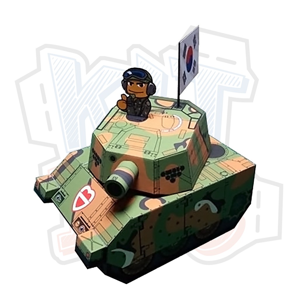 Mô hình giấy Xe tăng quân sự mini K1A1 Main Battle Tank SD