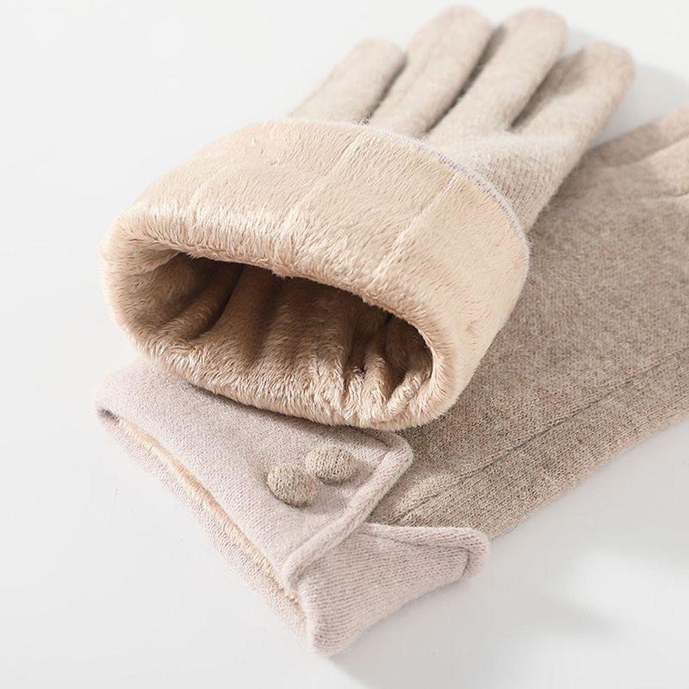 Găng Tay Hở Ngón Giữ Ấm Mùa Đông Màu Trơn Đơn Giản Dành Cho Nữ