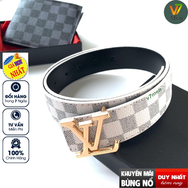 ? Giá Sốc ? Thắt Lưng Da Nam Lv Dây Nịt Lv Cao Cấp , Phong Cách Hàn Quốc Mặt Kim Loại Nguyên Khối Trẻ Trung Lịch Lãm V7