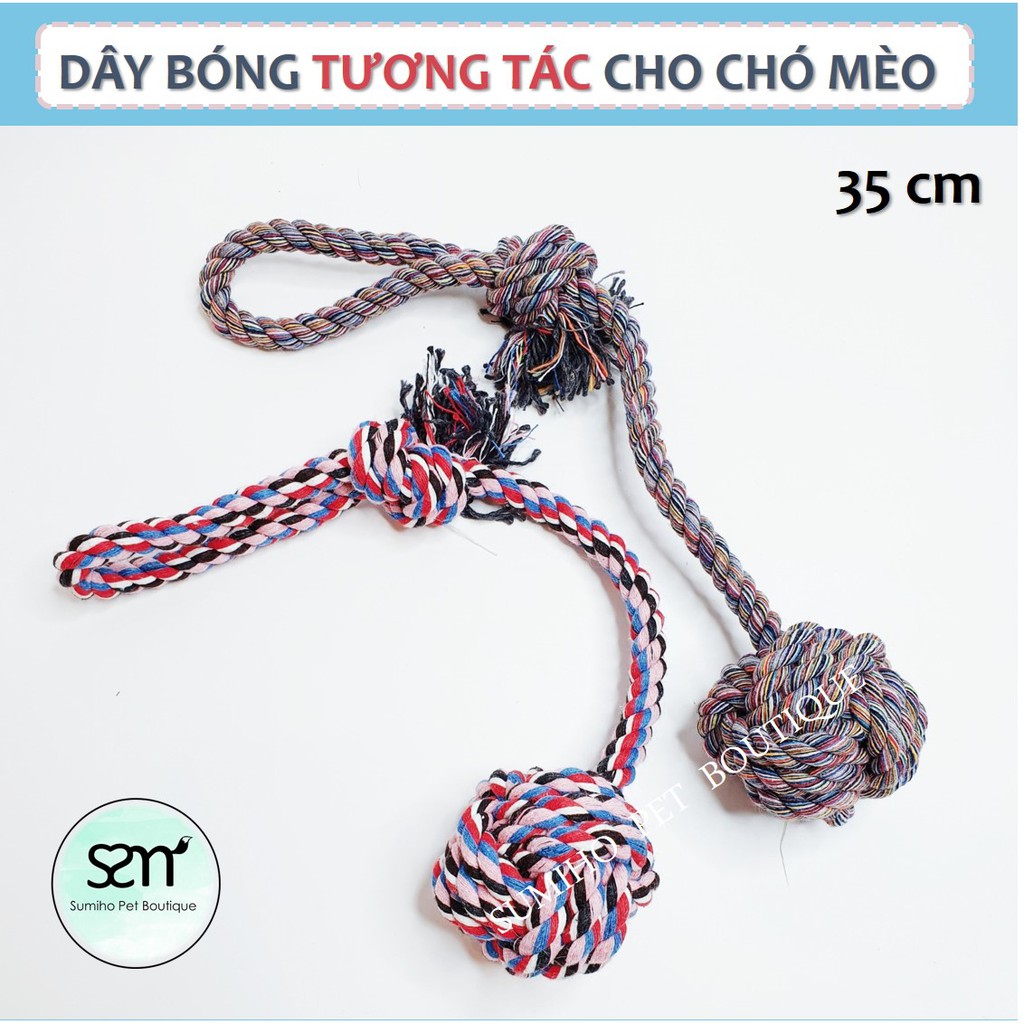 Đồ chơi tương tác với thú cưng Sumiho - Dây thừng quả bóng (Giao màu ngẫu nhiên)