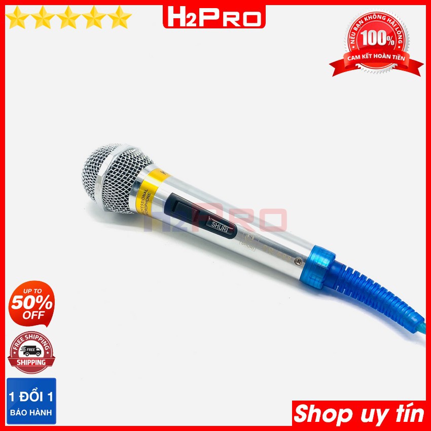 Micro có dây cao cấp SHURI SR-688 H2Pro, hút siêu nhạy-hát nhẹ-chống hú, micro karaoke cao cấp dây dài 5m