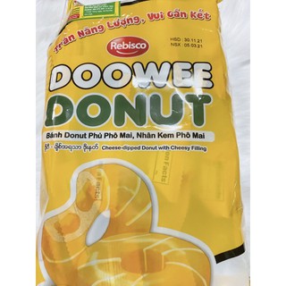 Bịch 12 bánh donut DOOWEE phủ phô mai,nhân kem phô mai