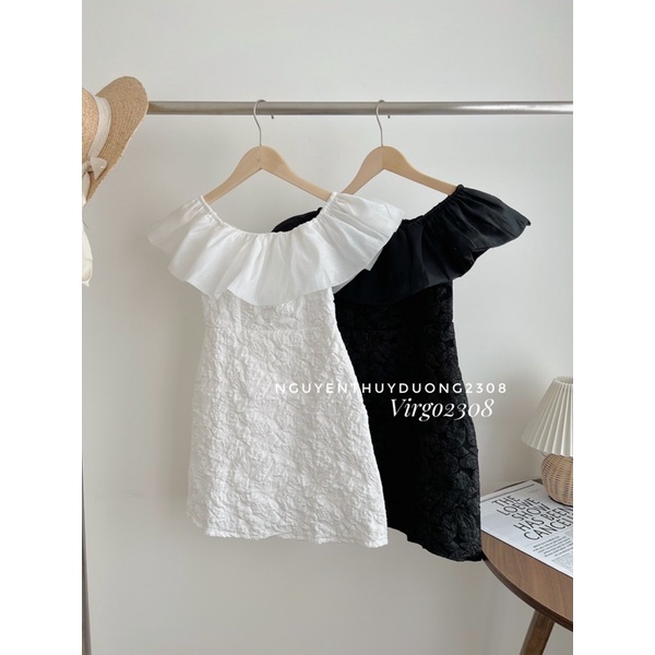 [HÀNG SẴN]VÁY GẤM TACTA TRỄ VAI VOAN TƠ”MISS DRESS” TIỂU THƯ