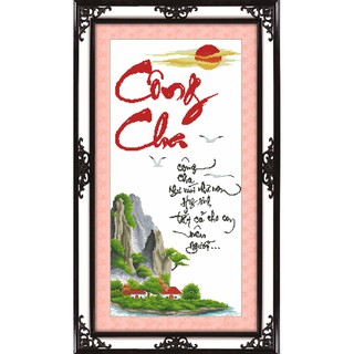 Tranh thêu thư pháp Công Cha TP091