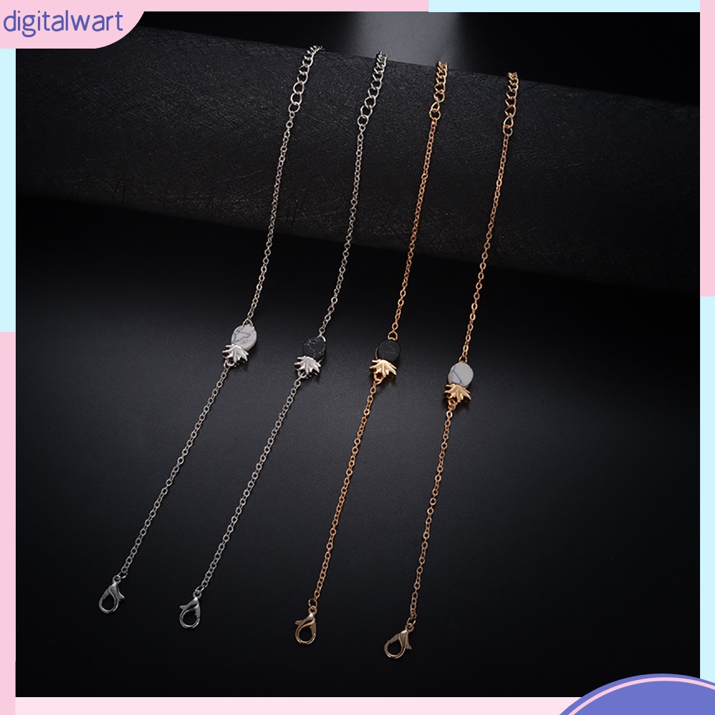 Vòng tay hợp kim thiết kế mặt quả dứa đính đá nhiều màu phong cách cổ điển sang trọng dành cho nữ