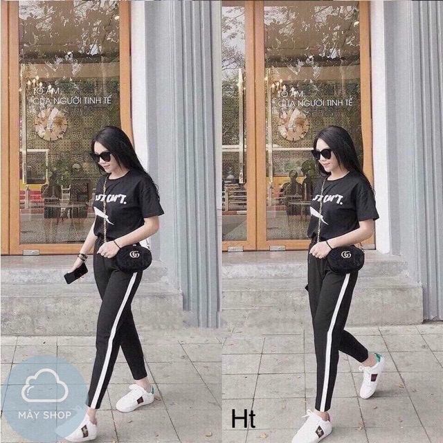 Quần thể thao vải umi hàn, Quần vải 1 sọc to cạp chun co giãn TT1993 - NhiNhi Shop