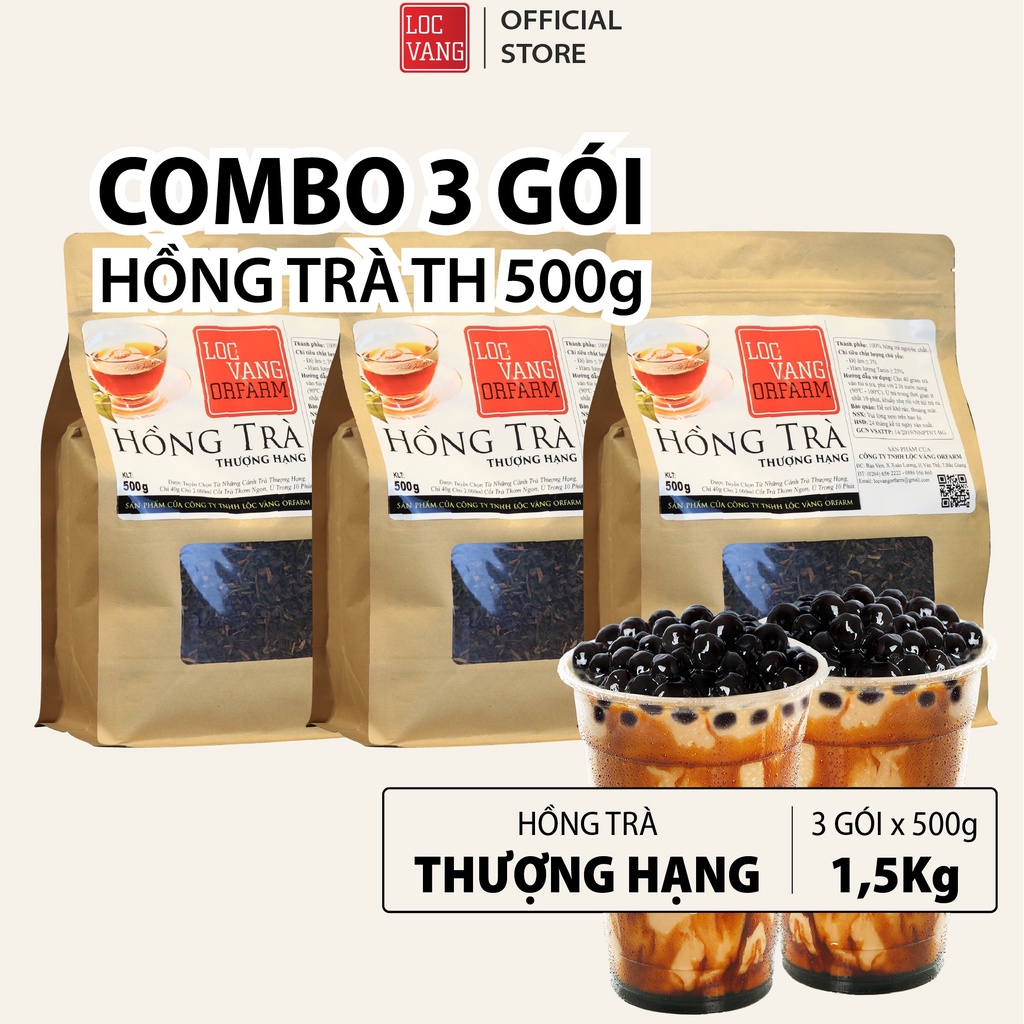 [Mã GROSALE giảm 10% đơn 150K] COMBO 3 Hồng Trà (Trà Đen) Nguyên Liệu Làm Trà Sữa Trân Châu THƯỢNG HẠNG 500g