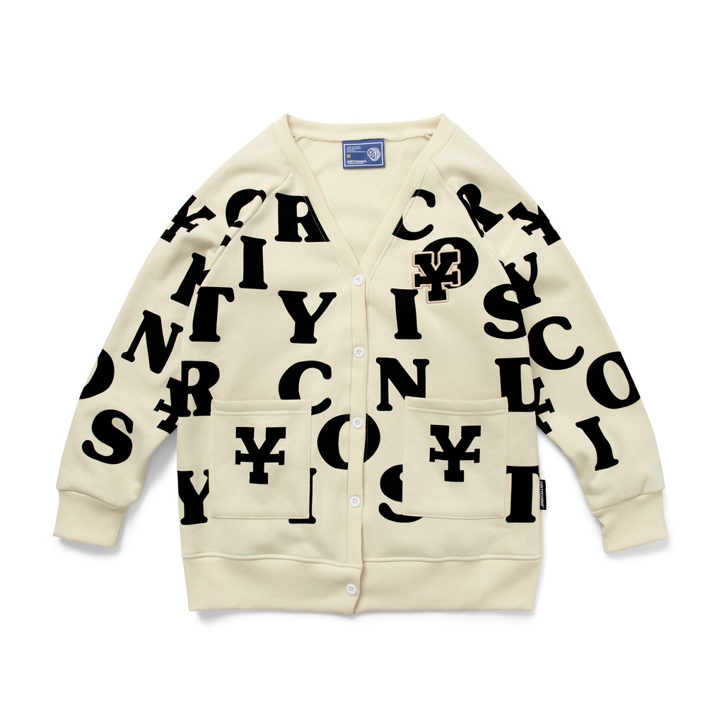 DirtyCoins Áo Khoác Print Cardigan - Ivory/Black