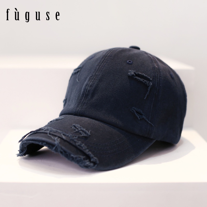 Mũ Lưỡi Trai Mềm Kiểu Rách Phong Cách Hip Hop Thời Trang Mùa Thu Dễ Phối Đồ