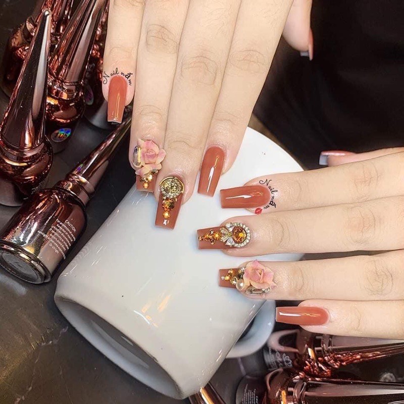 Hoa hồng bột ôm đá SHOP NAIL HUYỀN ANH