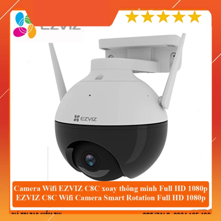Camera ngoài trời wifi EZVIZ C8C Full HD 1080P xoay 360 độ Tích hợp AI -Có màu ban đêm , ezviz c6n