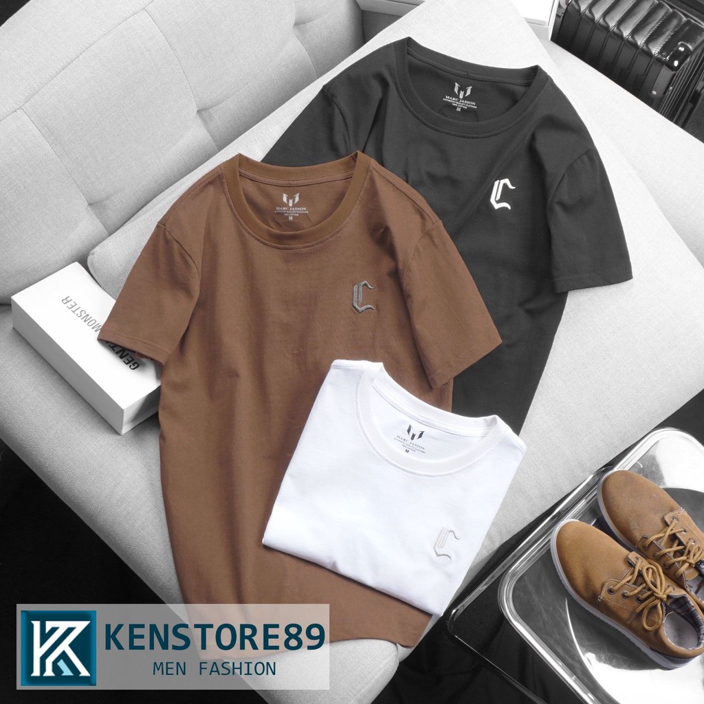 Áo thun nam cổ tròn thêu MARC JASSON C vải cotton KENSTORE89 ATP157