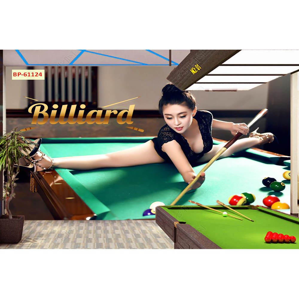 Tranh lụa 3d trang trí quán Bi-a Kích Thước 1,5m x 2m Bi-a 4