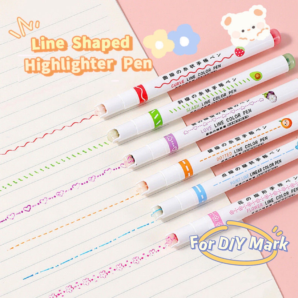 Set 6 Bút Đánh Dấu Dạng Lăn Nhiều Màu Sắc Sáng Tạo DIY