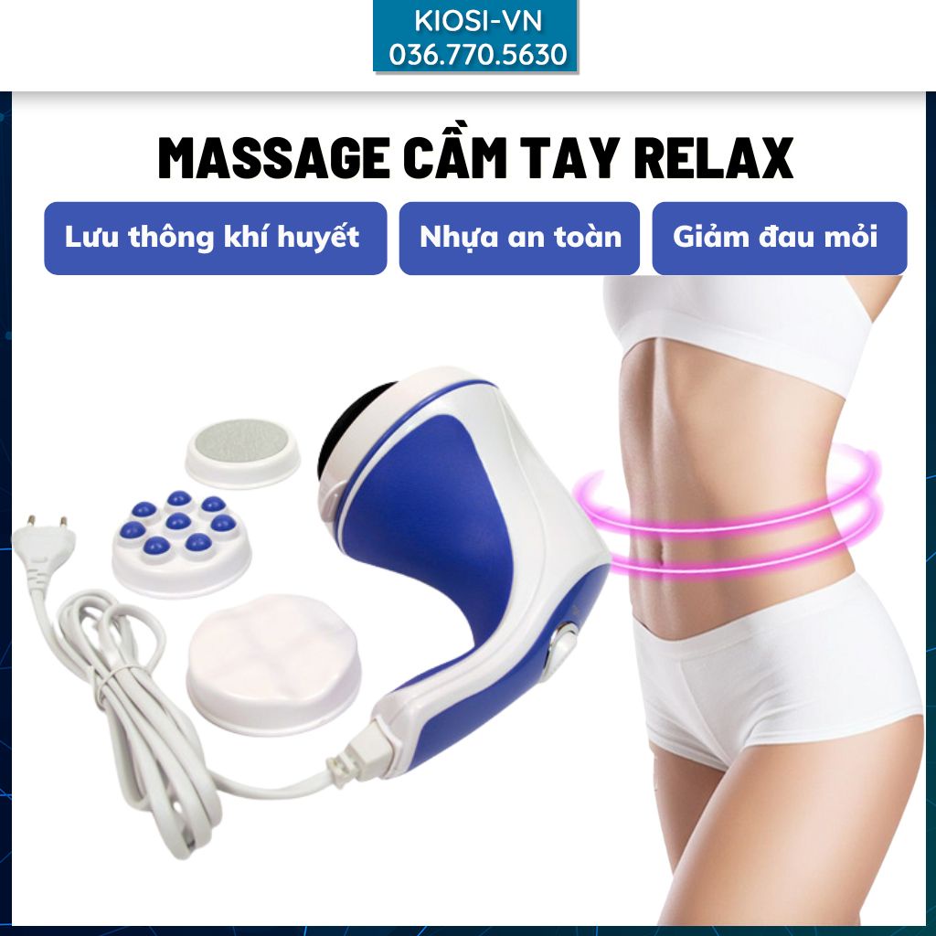 Thiết bị Matxa - Máy Massage Cầm Tay 5 Đầu Đánh KAW (Relax) Cao Cấp - Tuần hoàn khí huyết - BH 1 ĐỔI 1