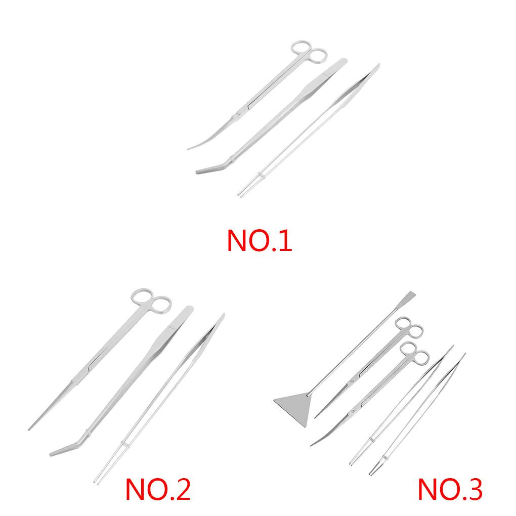 Bộ 3 / 5 món dụng cụ kéo nhíp cắt tỉa cây thủy sinh bằng thép không gỉ