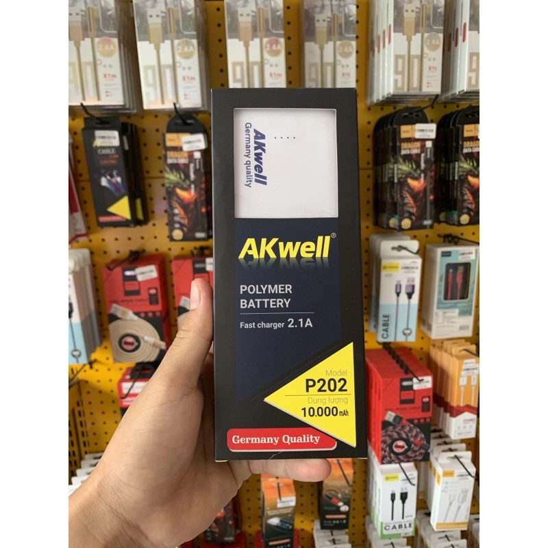 sạc pin dự phòng cao cấp akwell 10000mAh