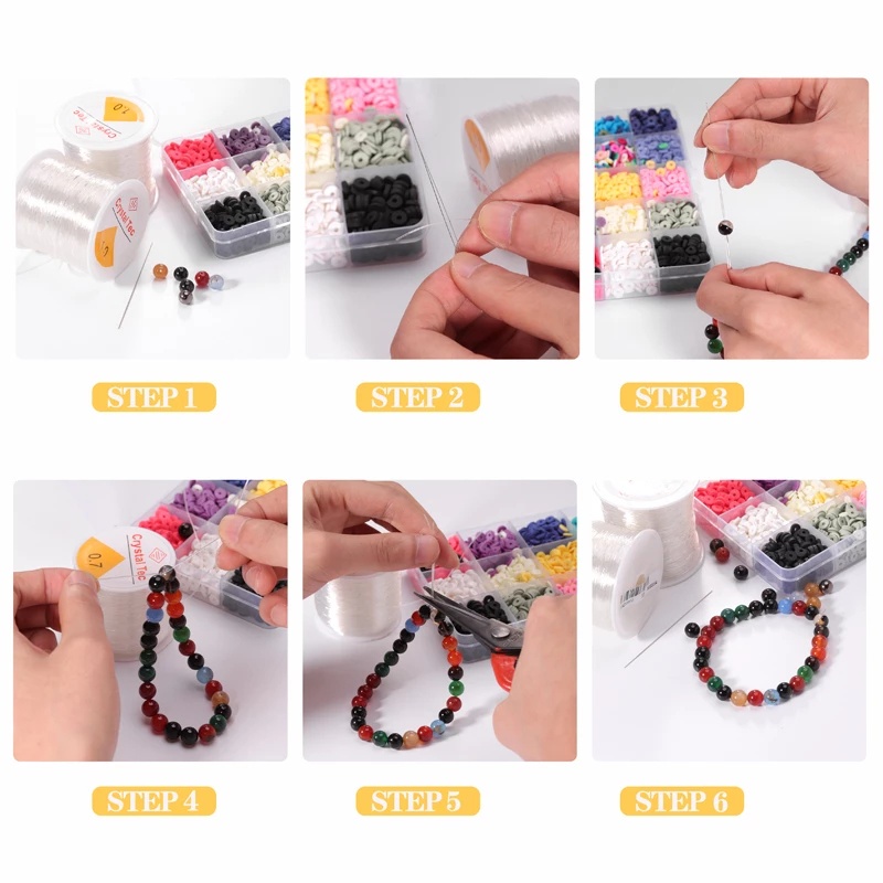 Cuộn Dây Co Giãn Pha Lê Trong Suốt Dùng Làm Trang Sức Thủ Công / Vòng Đeo Tay DIY