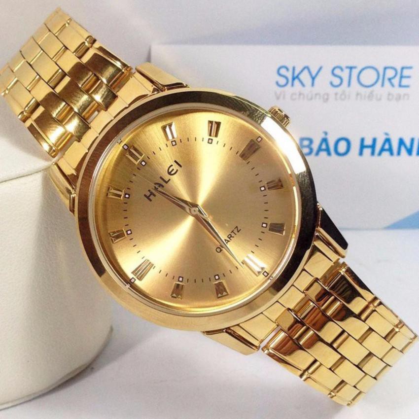Đồng Hồ Nam Nữ HALEI 502 Dây Kim Loại Mạ Vàng Cao Cấp | BigBuy360 - bigbuy360.vn