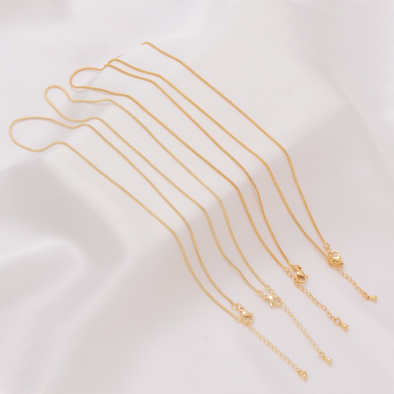 Dây Chuyền Mạ Vàng 18-Inch Mặt Hình Con Rắn 14k Có Thể Điều Chỉnh