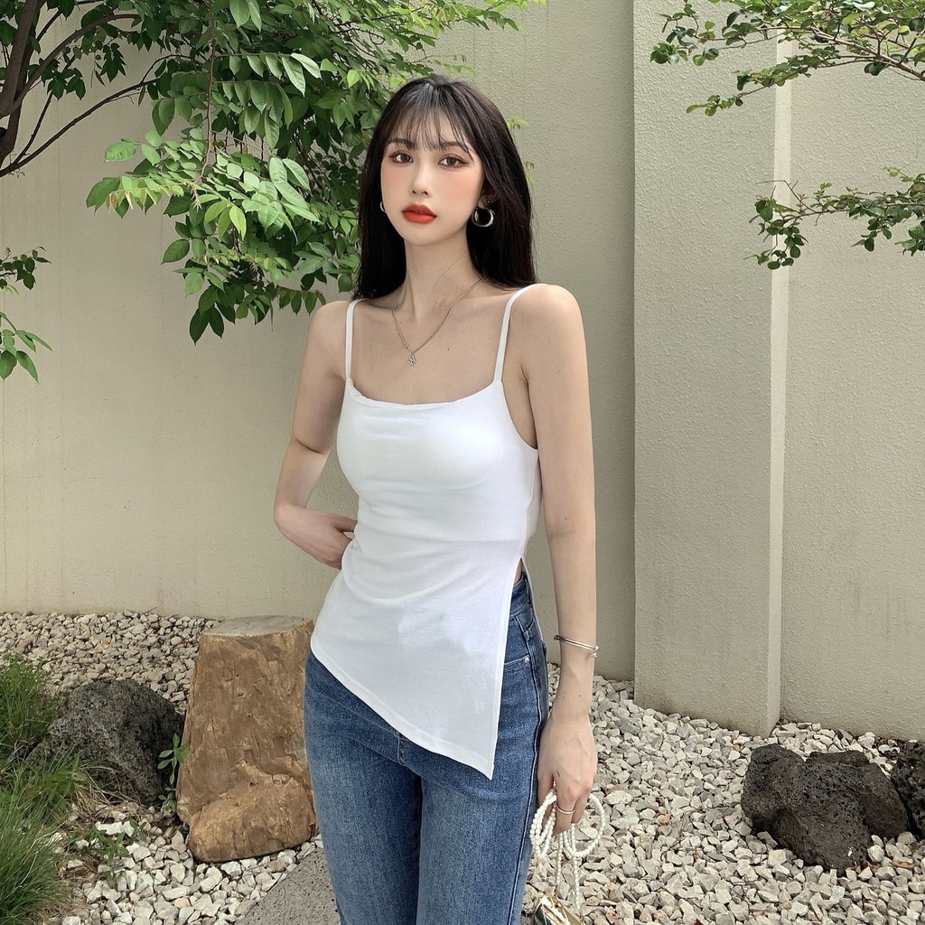 Cocory vn Thời Trang Áo Nữ Màu Trơn Có Đệm Ngực Gợi Cảm