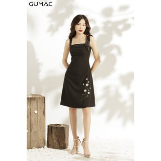 Đầm thêu hoa cúc GUMAC MS10968_DEN