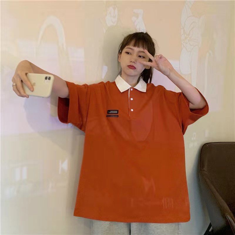 áo polo thun nam nữ unisex cổ đức phom rộng 3 màu cá tính