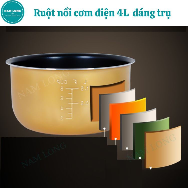 Lòng Nồi Cơm Điện, Ruột Nồi Cơm Điện Chống Dính, Dáng Trụ, Dung Tích 4L, Dùng Cho Nồi 1.2L - 1.5L