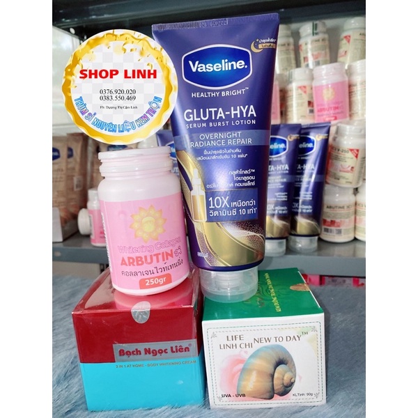 ❤ combo siêu trắng mix vaseline tím