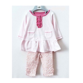 Set bộ áo váy + quần legging Coochicoo bé gái siêu đẹp