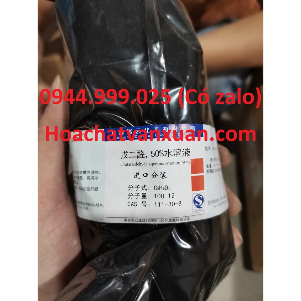 Hóa chất Glutaraldehyde 50% CAS 111-30-8 C5H8O2 chai 500ml Cidex Glutaral