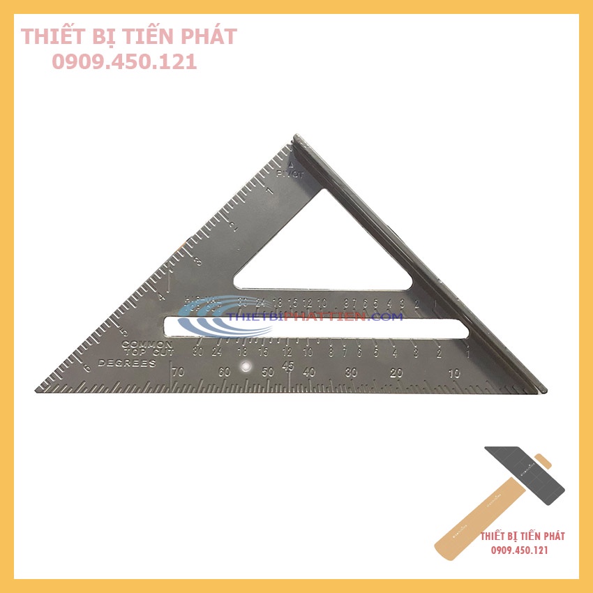 Thước Ke Góc Tam Giác Nhôm Đo Mòi 18cm