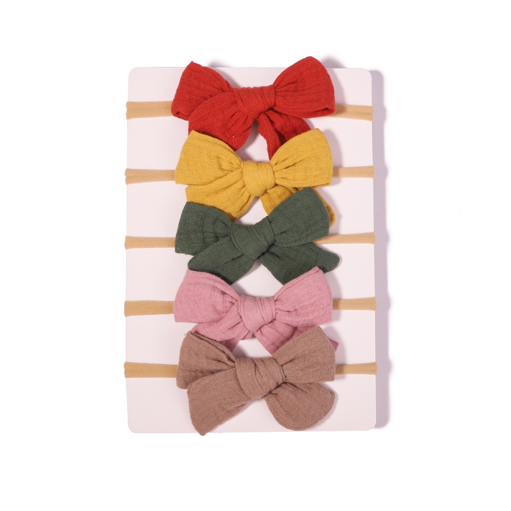 KIDSBOWS Set 5 Dây Cột Tóc Thắt Nơ Dễ Thương Cho Bé Gái Sơ Sinh