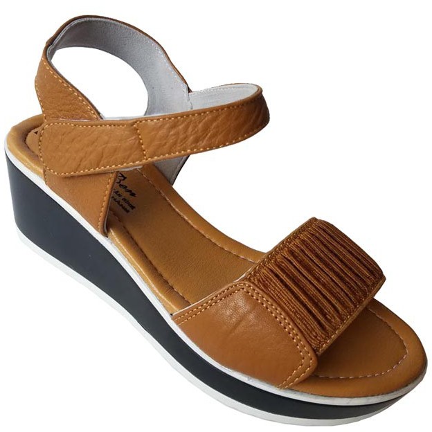 Giày Sandal Đế Xuồng Nữ BIGBEN Da Bò Thật GĐX19