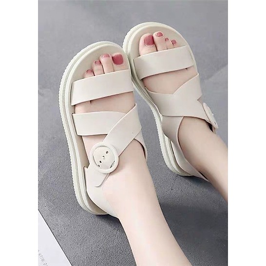 [Mã FASHIONT4WA2 giảm 10K đơn 50K] Giày Sandal Giày Nữ Quai Ngang Nữ Giày Quai Hậu Đế Bằng