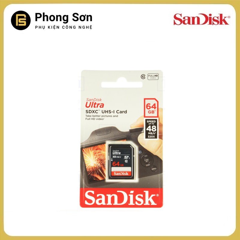Thẻ nhớ SDXC 64GB Ultra 320x 48mb/s Sandisk | BigBuy360 - bigbuy360.vn