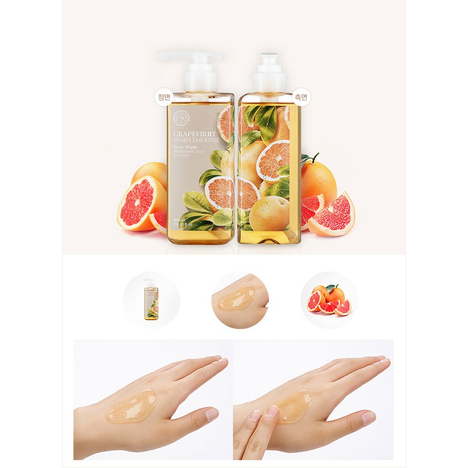 [Mã COSTFS205 -8% đơn 250K] (HSD-01/10/23) Gel Tắm Làm Sáng Da TheFaceShop Grapefruit Body Wash 300Ml